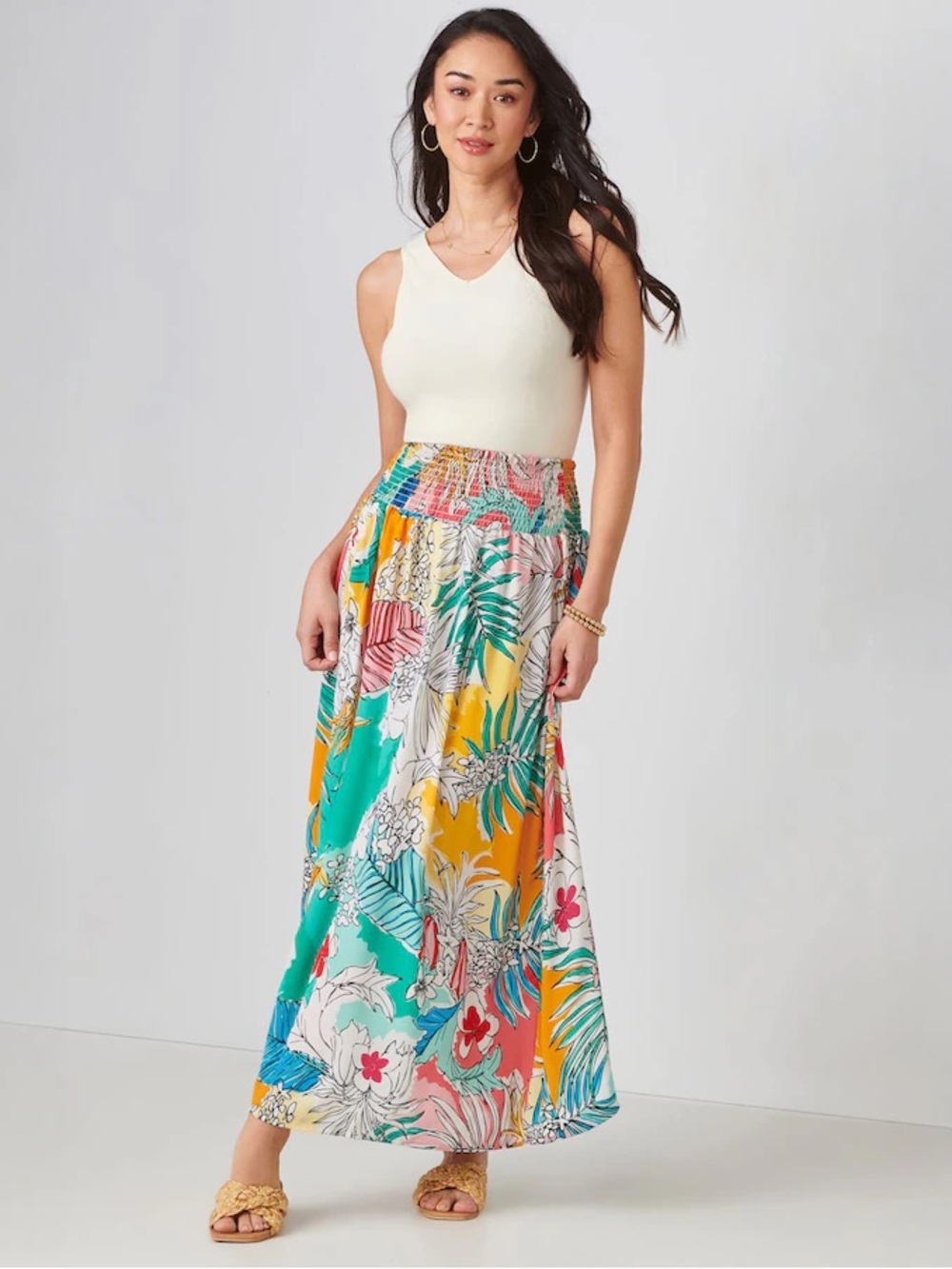 Printed Skirt with Elastic Waistband